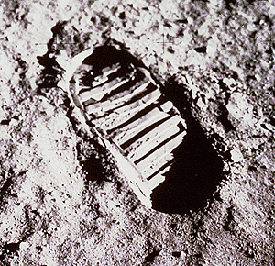 Footprints of astronauts on the Moon, NASA
