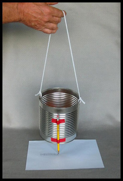 Kids Science Activities, Tin Can Seismograph Photo Myrna Martin