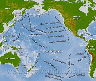 Map Pacific Ocean basin